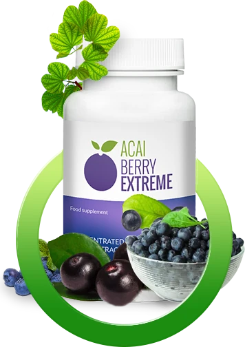 Envase de Acai Berry Extreme, el suplemento para adelgazar